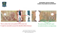 Bathurst : circulation de faux billets de 100 $
